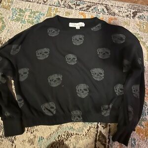 Vintage Havana cropped skull sweatshirt size small